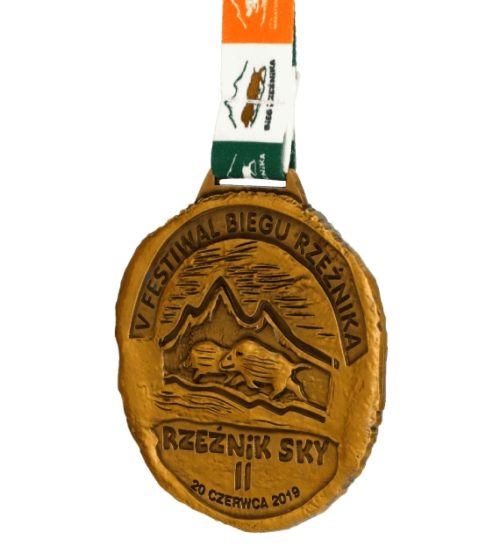 Medal odlewany bieg rzeźnika w kolorze antyczne złoto