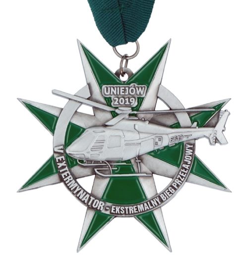 Medal odlewany extermynator uniejów z helikopterem