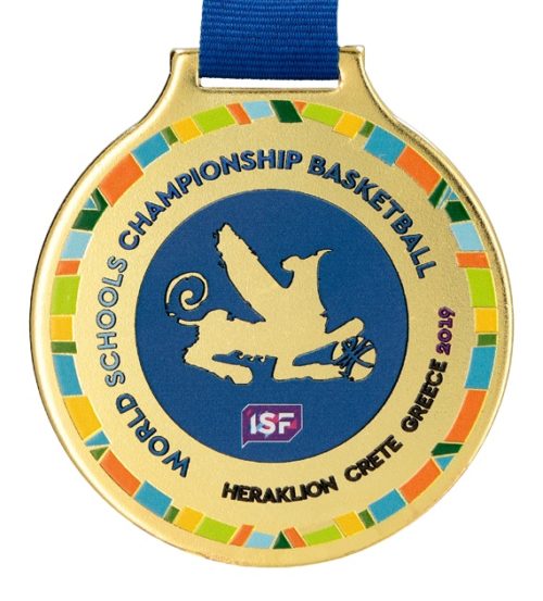 Medal z nadrukiem q-medals standard plus WSCB - złoty medal z kolorowym nadrukiem