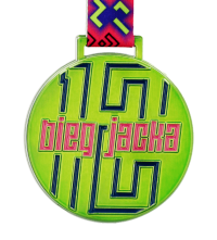 Zielony medal odlewany na Bieg Jacka Siedlce