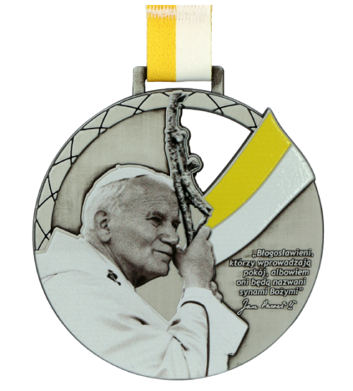 Medal Rowerowa Brzoza z motywem papieża - przód