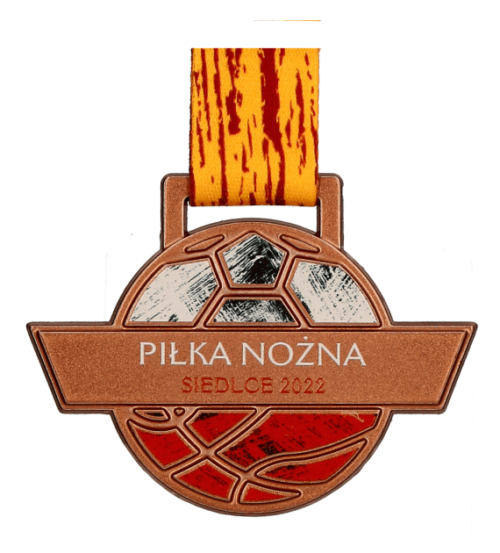 Medal Liga Akademicka Siedlce 2022 o klasycznym kształcie przełamanym nowoczesną linią - brąz