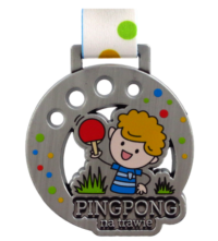 Medal na Ping Pong na Trawie w okrągłym kształcie z kolorowym nadrukiem - przód