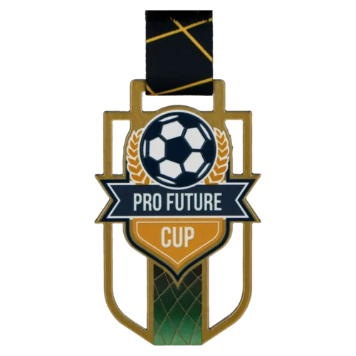 Medal na Pro Future Cup cięty laserem z kolorowym nadrukiem - przód