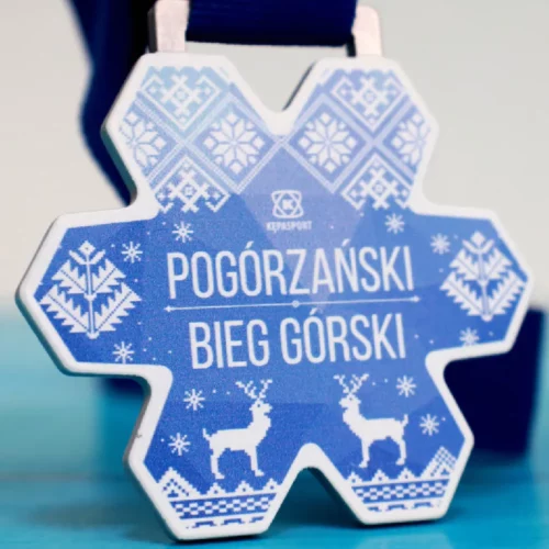Niebieski Medal w Kształcie Płatka Śniegu