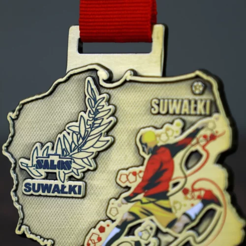 Medal w Kształcie Polski z Motywem Piłkarskim