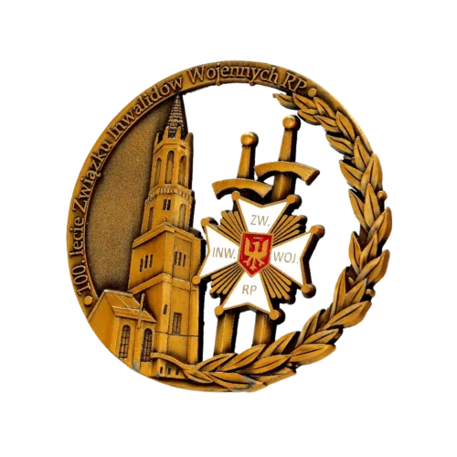Pin Brązowy Wykonany z okazji 100 lat Związku Inwalidów Wojennych
