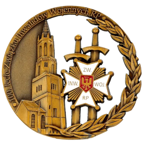 Pin Brązowy Wykonany z okazji 100 lat Związku Inwalidów Wojennych
