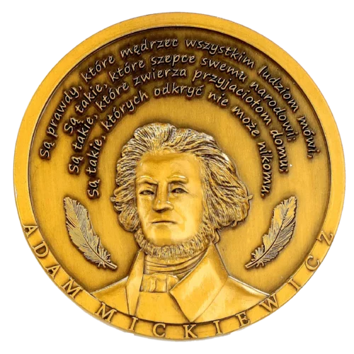 Złota Moneta z Wizerunkiem Adama Mickiewicza