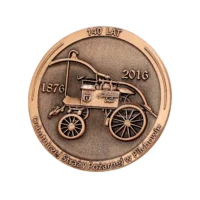 Brązowa Moneta z Motywem Straży Pożarnej