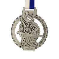 Medal Srebrny z Motywem Rowerowym