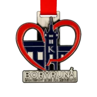 Medal w Kształcie Serca w Kolorze Czerwono-Niebieskim