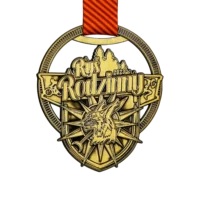 Medal Złoty z Odlanym Rysiem w Centralnej Części
