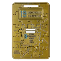 Recordowa Dziesiątka i Piątka - medale puzzle w złotym kolorze_1