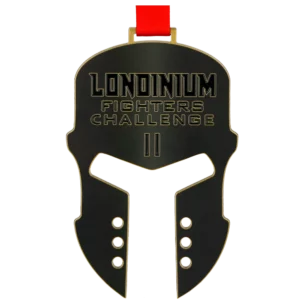 Zestaw nagród składający się z medali i statuetki na Londinium Fighters Challenge_1