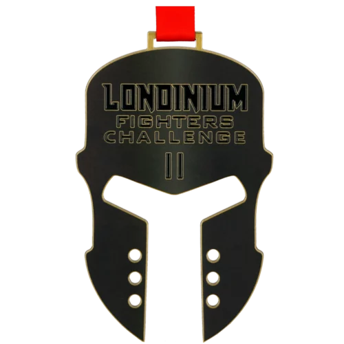 Zestaw nagród składający się z medali i statuetki na Londinium Fighters Challenge_1